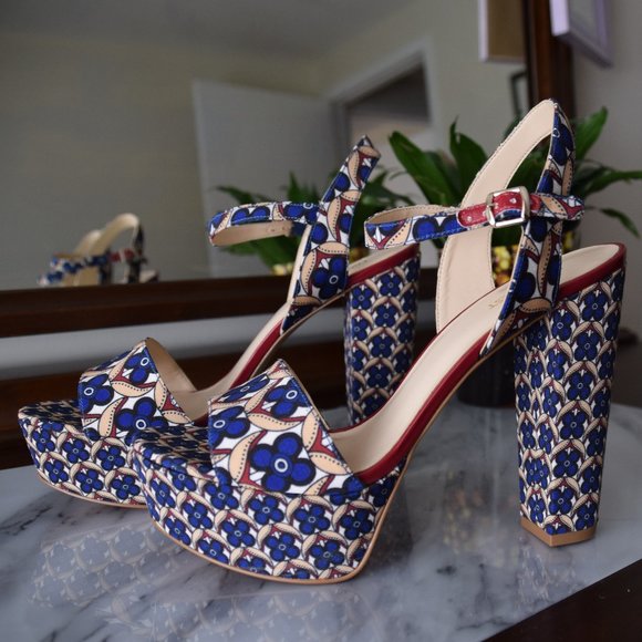 Nine West Blue Platform Sandals- Size 9.5 - NEW